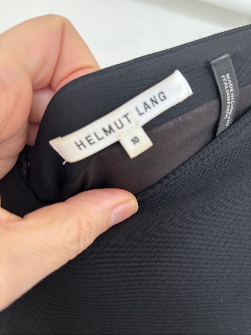 Helmut Lang Black V-Neck Draped A-Sym. Midi Dress - Classic Women's Dress - Picture 2 of 3